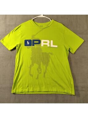 Polo Ralph Lauren Mens XL Green PRL Graphic T Shirt Short Sleeve EUC Cotton Tee